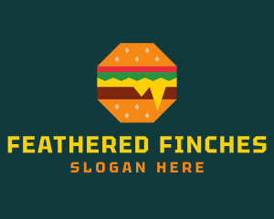 Octagon Cheesy Burger logo design