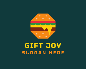 Octagon Cheesy Burger logo design