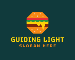 Octagon Cheesy Burger logo design