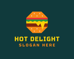 Octagon Cheesy Burger logo design