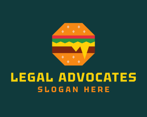 Octagon Cheesy Burger logo design