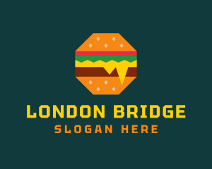 Octagon Cheesy Burger logo design