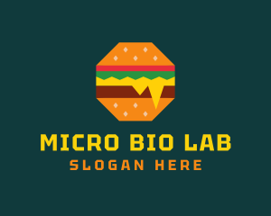 Octagon Cheesy Burger logo design