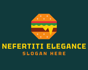 Octagon Cheesy Burger logo design