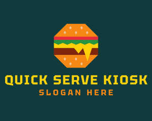 Octagon Cheesy Burger logo design