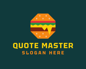 Octagon Cheesy Burger logo design