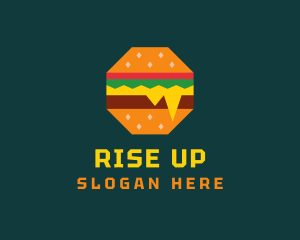 Octagon Cheesy Burger logo design