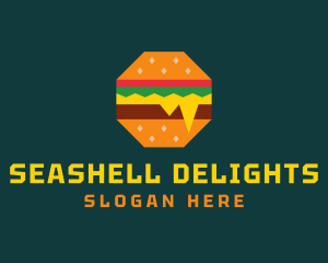 Octagon Cheesy Burger logo design