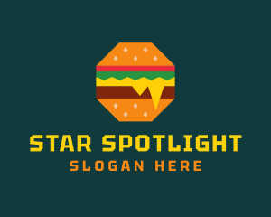 Octagon Cheesy Burger logo design