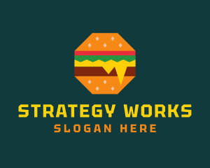 Octagon Cheesy Burger logo design