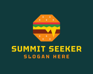 Octagon Cheesy Burger logo design