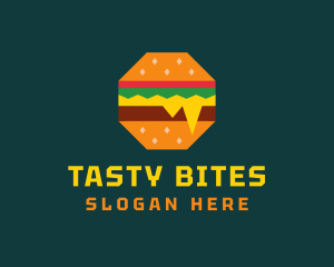 Burger - Octagon Cheesy Burger logo design