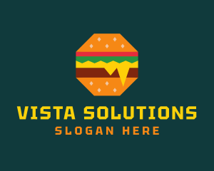 Octagon Cheesy Burger logo design