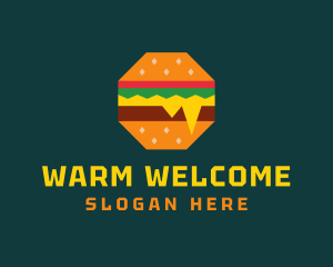 Octagon Cheesy Burger logo design