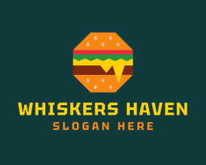 Octagon Cheesy Burger logo design