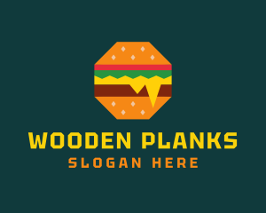 Octagon Cheesy Burger logo design