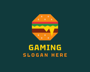 Hamburger - Octagon Cheesy Burger logo design