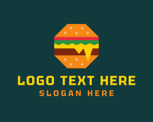 Kitchen - Octagon Cheesy Burger logo design