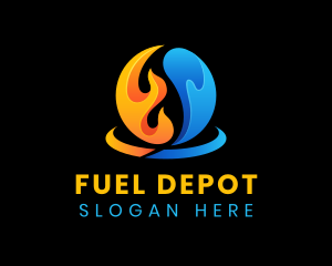 Gas - Fire Water Element logo design