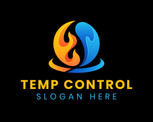 Thermostat - Fire Water Element logo design