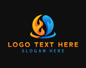 H2o - Fire Water Element logo design