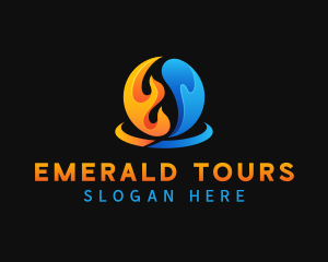 Fire Water Element logo design