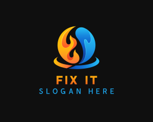 Fire Water Element logo design