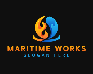 Fire Water Element logo design