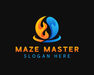 Fire Water Element logo design