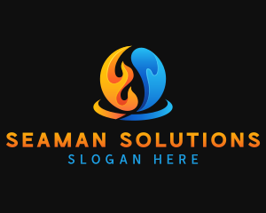 Fire Water Element logo design