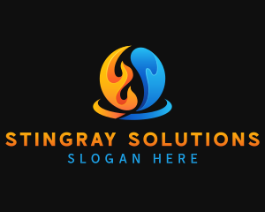 Fire Water Element logo design