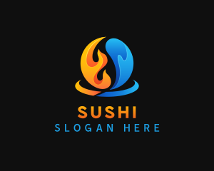 Fire Water Element logo design