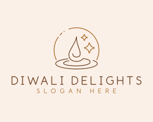 Diwali - Candle Flame Sparkle logo design