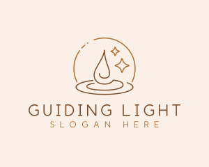 Candle Flame Sparkle logo design