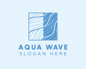 Square Water Wave Brand logo design