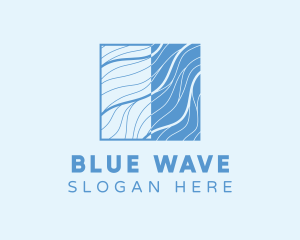 Square Water Wave Brand logo design