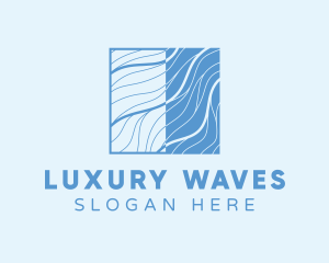 Square Water Wave Brand logo design