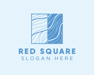 Square Water Wave Brand logo design