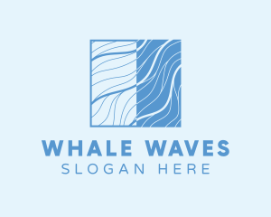 Square Water Wave Brand logo design