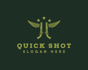 Shot - Military Gun Rifle logo design