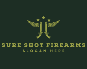 Military Gun Rifle logo design