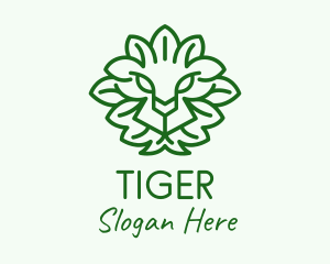 Green Lion Leaves logo design