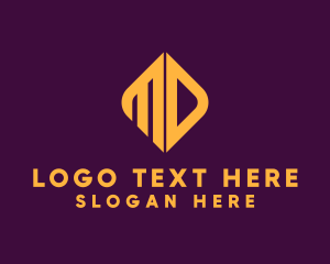 Monogram - Diamond Letter MD logo design