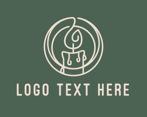 Beige - Melting Candlestick Decoration logo design