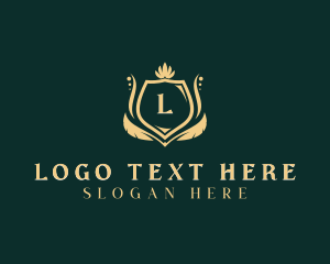 Legal Advice - Shield Wreath Monarch logo design
