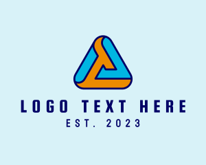 Colorful - Pyramid Tech Letter A logo design