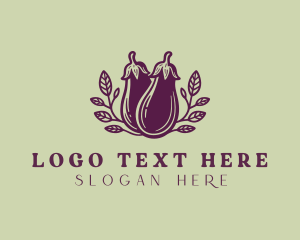 Homesteading - Organic Farm Eggplant logo design