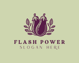 Organic Farm Eggplant Logo