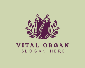 Organic Farm Eggplant logo design