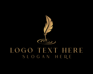 Journalist - Calligrapher Quill Pen logo design